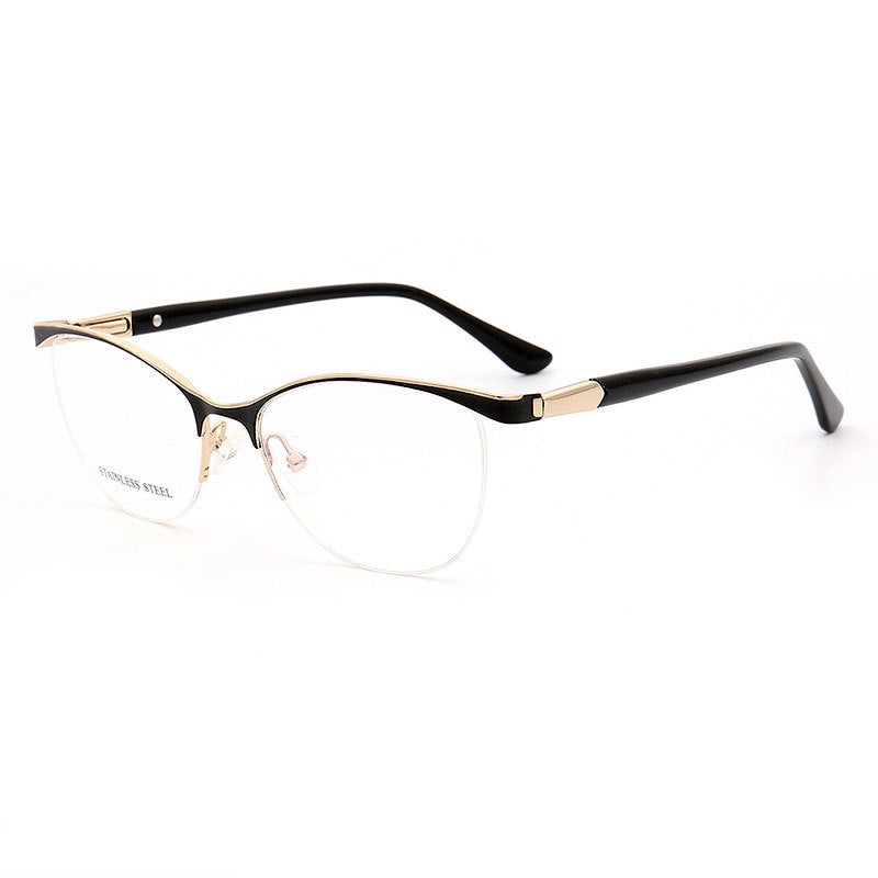 Regina | Half Rim Stainless Steel Eyeglasses For Women | Modern Frame ...