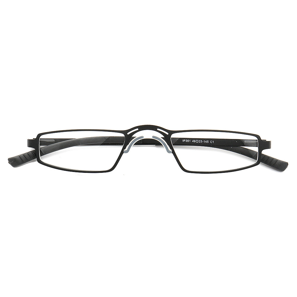 Black rectangular full rim modern eyeglass frames