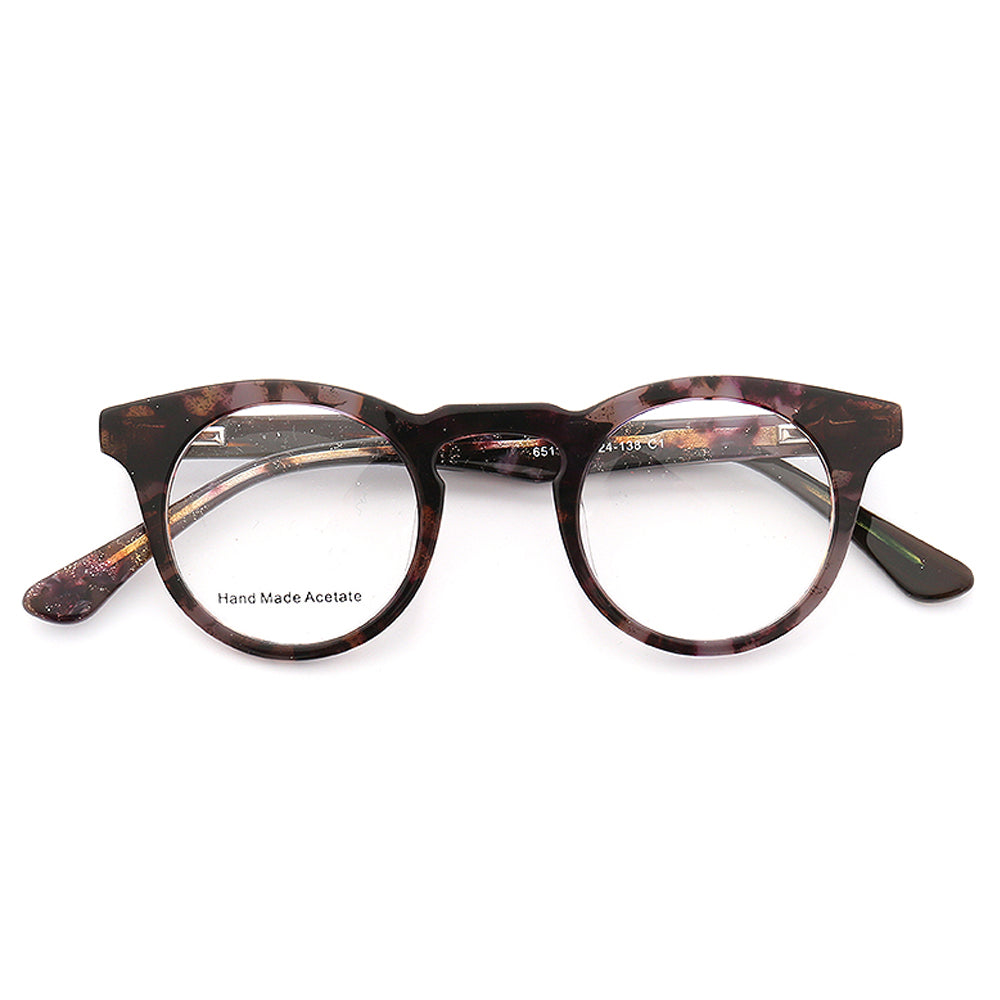 Multicolored retro round glasses frames