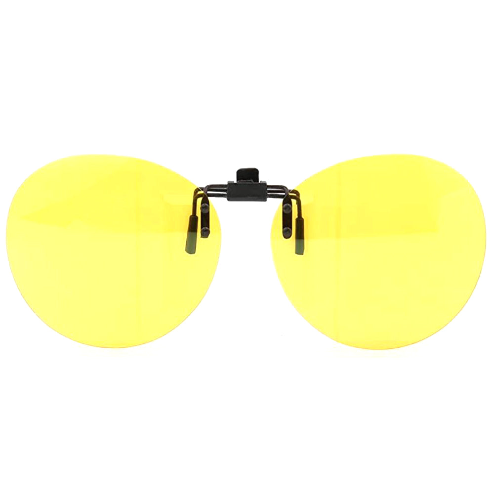 Round night vision clip on sunglasses