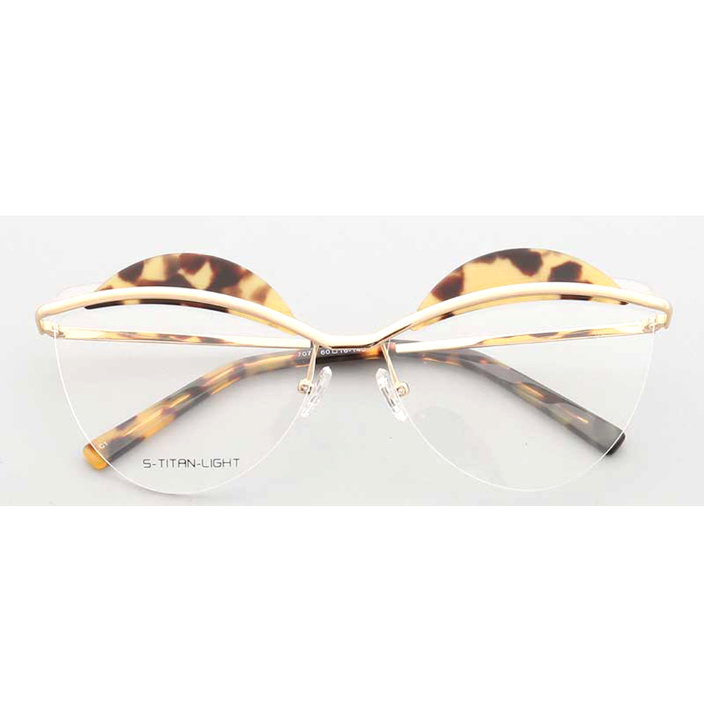 A pair of rimless tortoise glasses for women