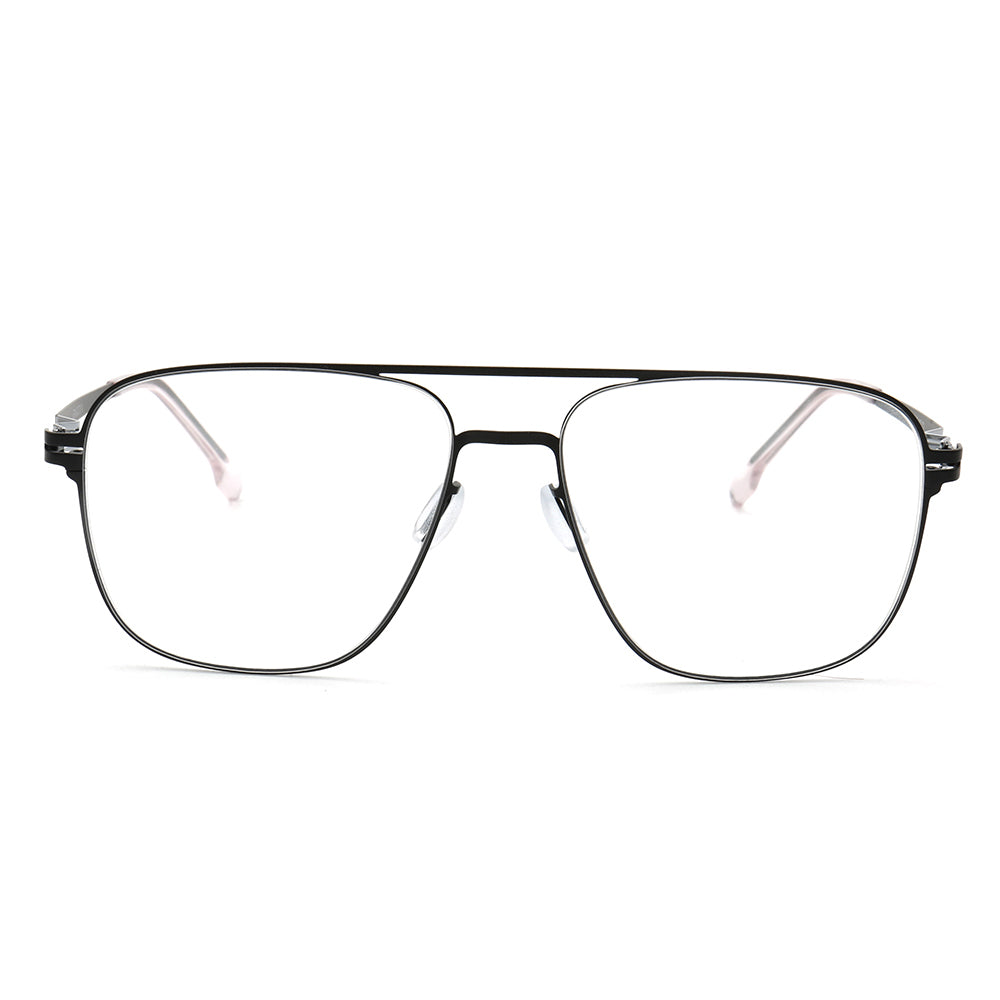 Front view of pilot style metal glasses frames