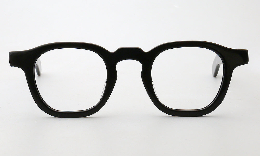 Front view of black full rim acetate eyeglass frames