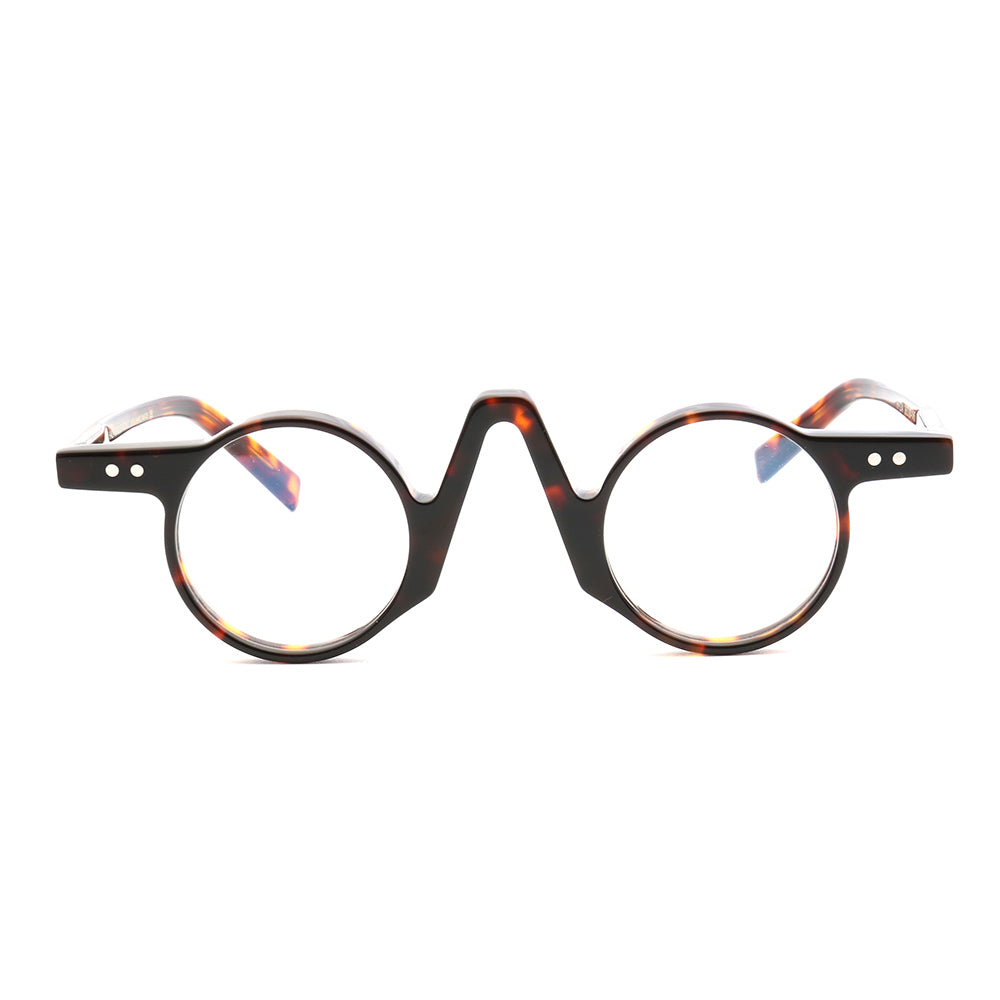 front view of round tortoise eyeglass frames