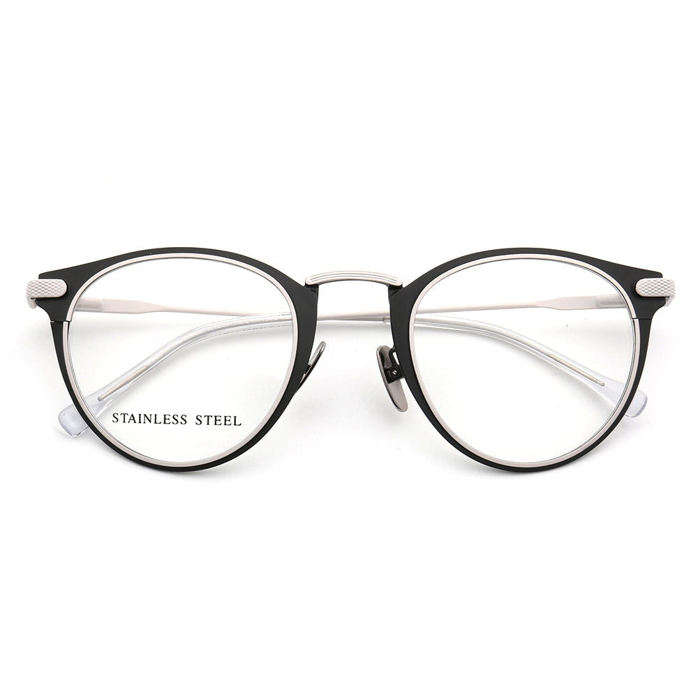 Tate | Vintage Round Stainless Steel Eyeglasses For Men & Women | Lightweight Modern Glasses Frames
