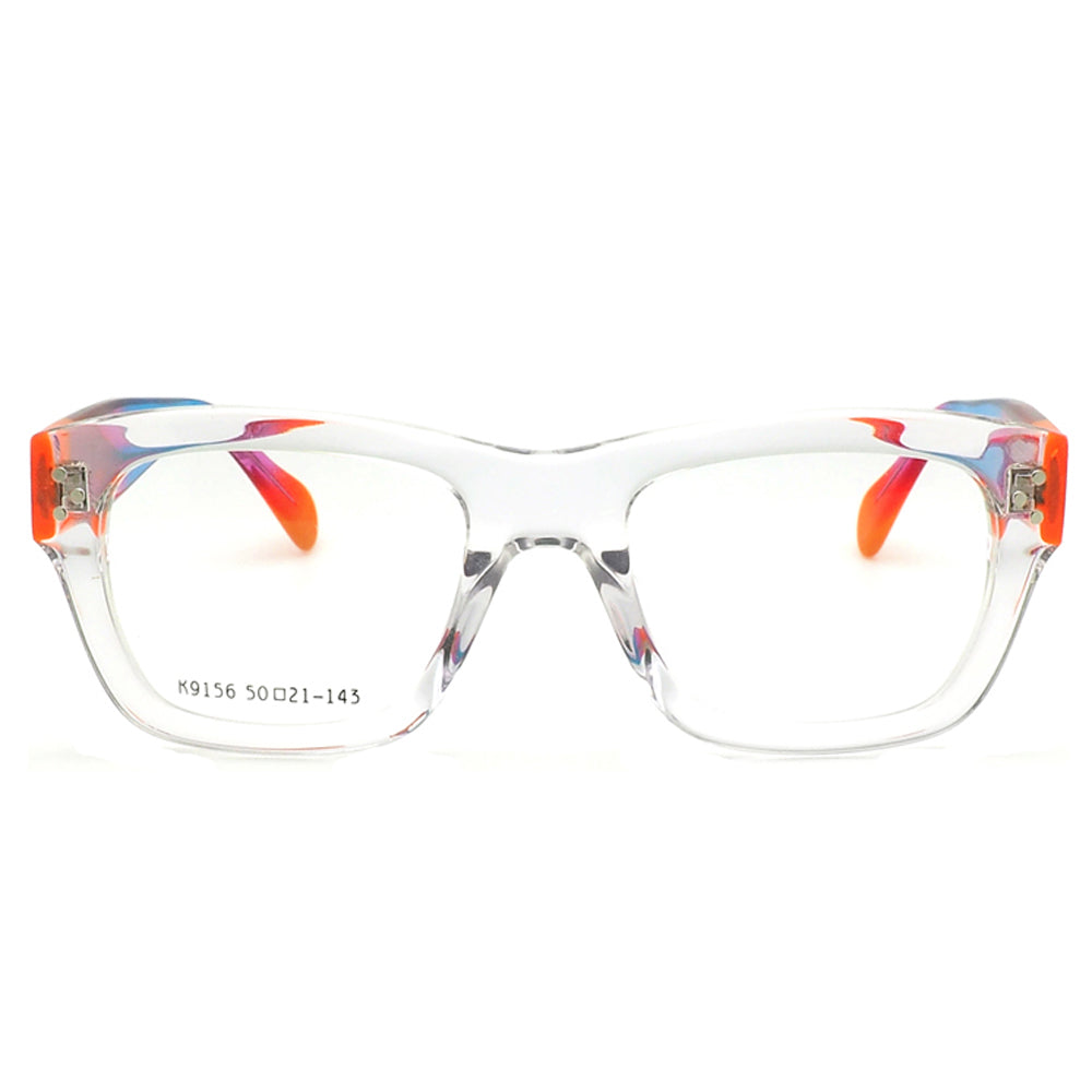 Front view of clear gradient square eyeglasses