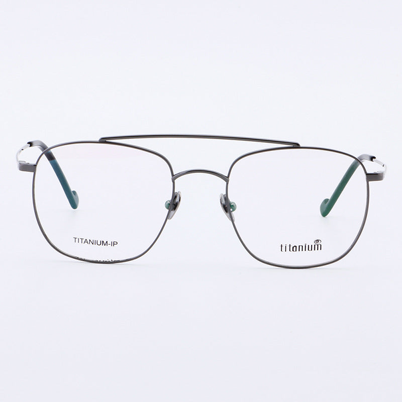 Sergio | Old School Titanium Eyeglasses | 80s Flat Top Frame For Men & Women