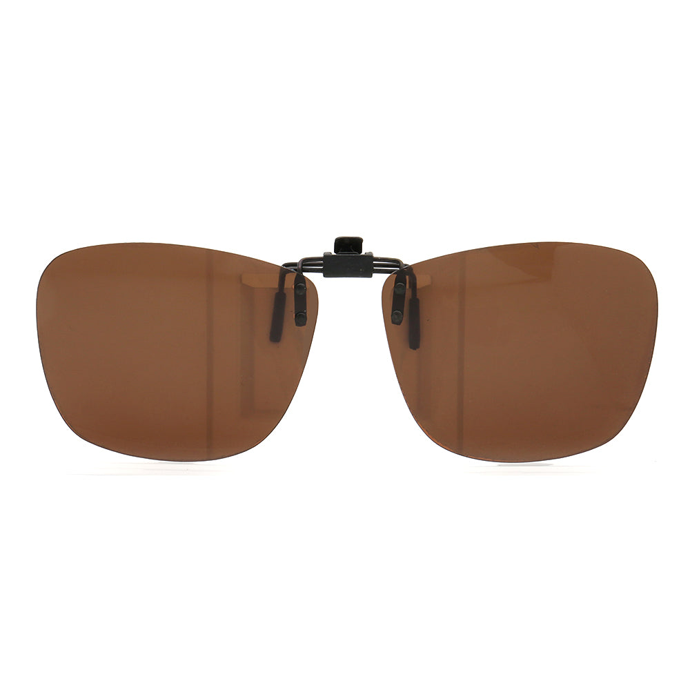 Brown clip on sunglasses