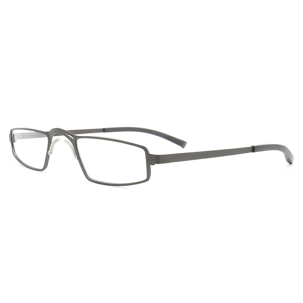 Modern grey rectangular business eyeglasses