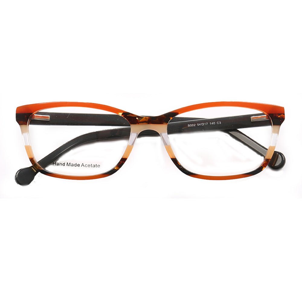 A pair of full rim striped acetate glasses for women