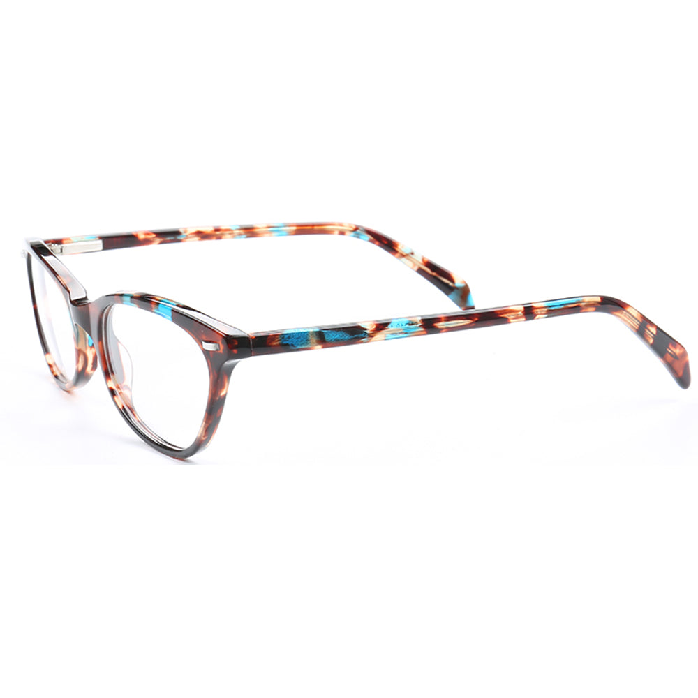 Louisa | Multicolored Cat Eye Glasses For Women | Patterned Acetate & Tortoise Shell Finish