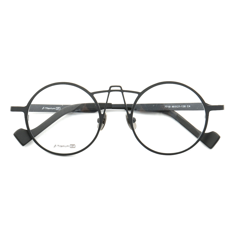Front view of black 80s punk glasses