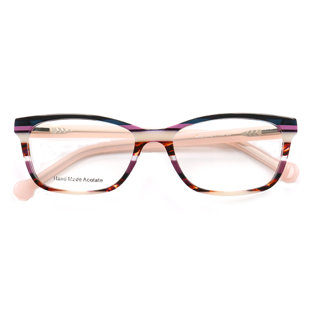 Striped pattern full rim eyeglasses for women