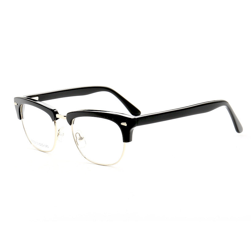 Retro nerd style semi rimless eyeglasses