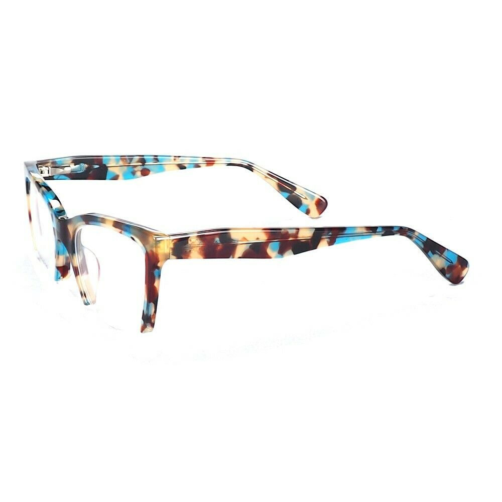 Isabella | Half Rim Cat Eye Glasses For Women | Modern Semi Rimless Tortoise Shell Pattern