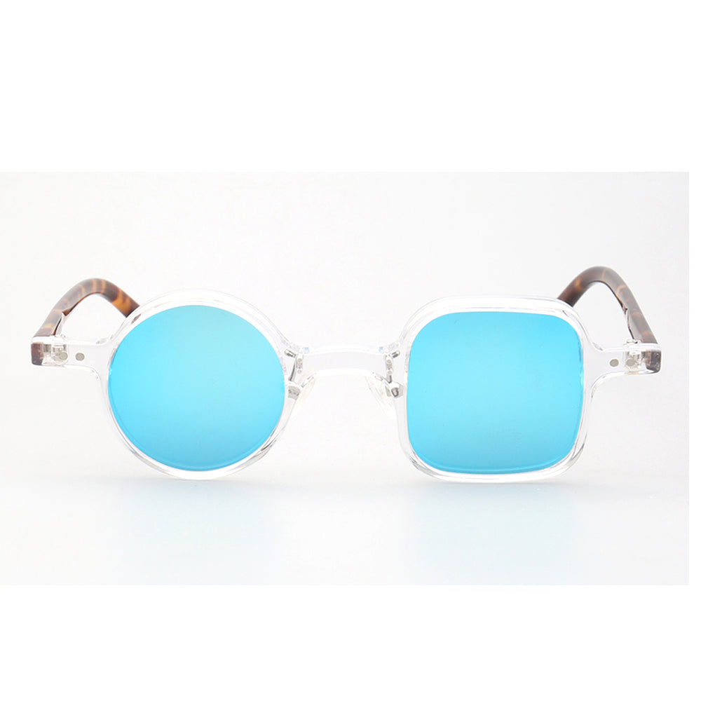 front view of mismatch tortoise polarized sunglasses