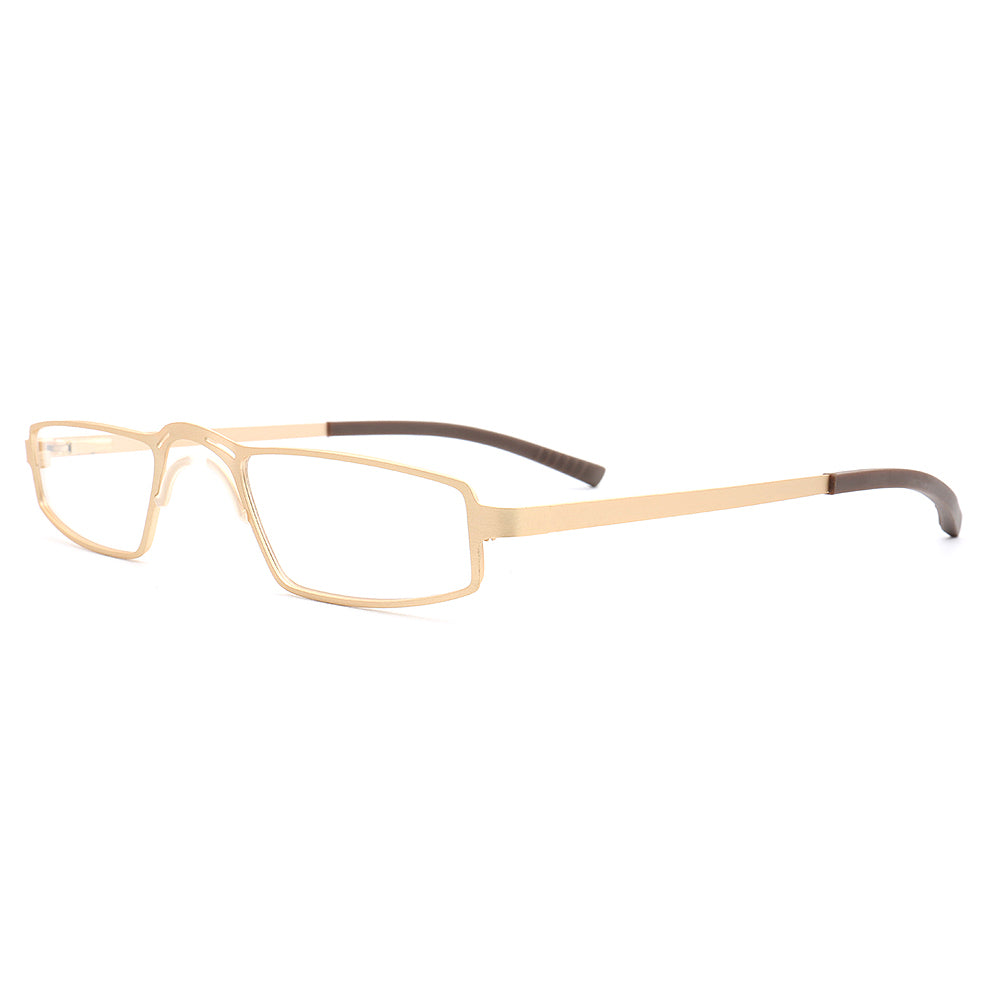 A pair of rectangular full rim business eyeglass frames