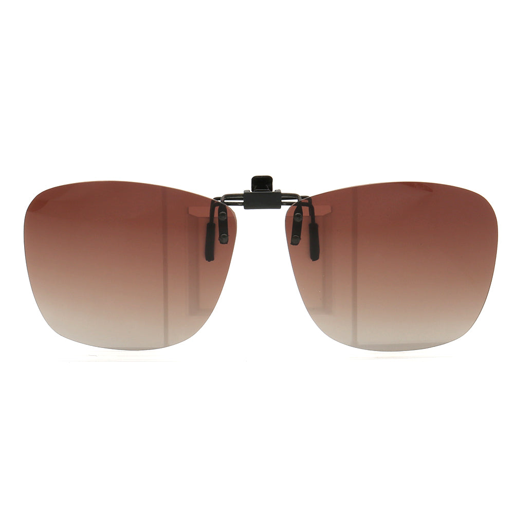 Tea colored clip on sunglasses