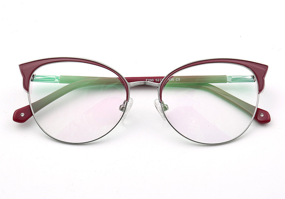 Ruby colored cat eye glasses for women