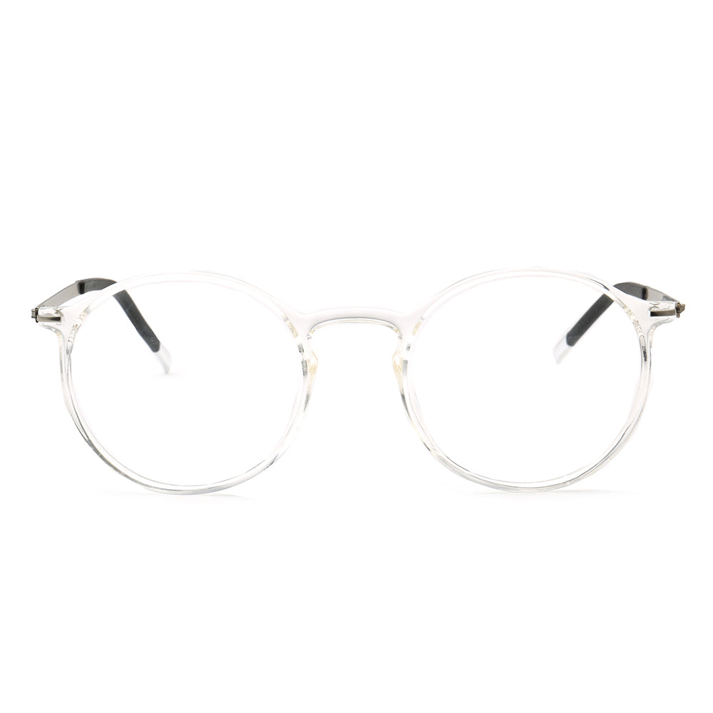 Clear round full rim TR glasses