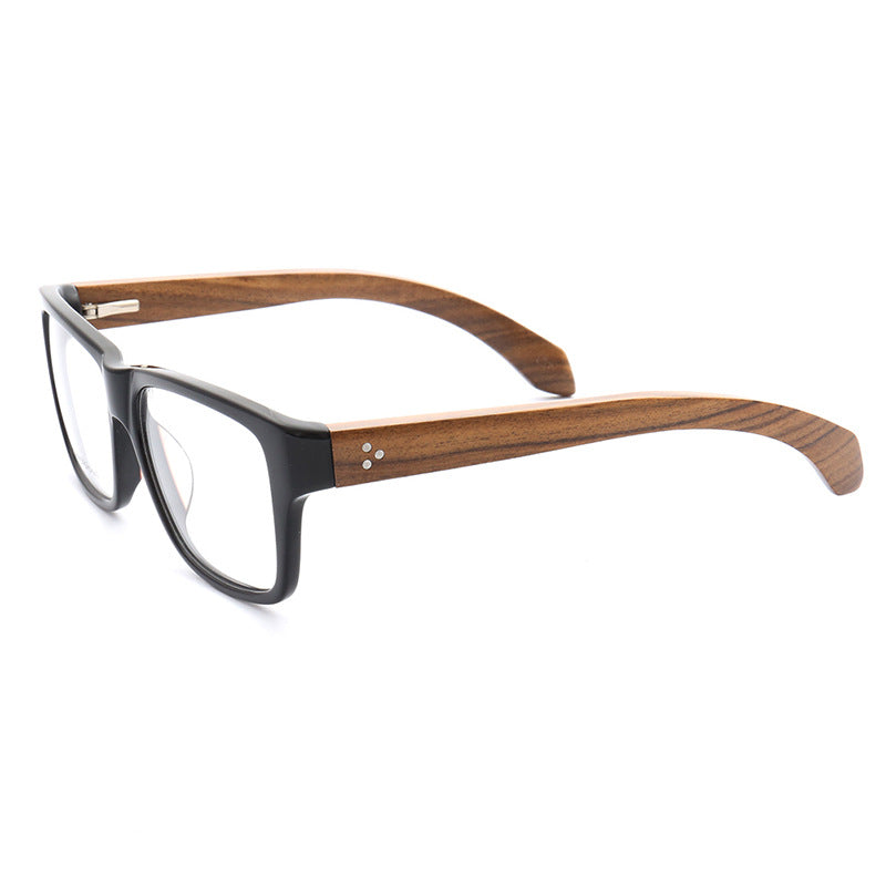 Wooden square full rim eyeglasses for men and women