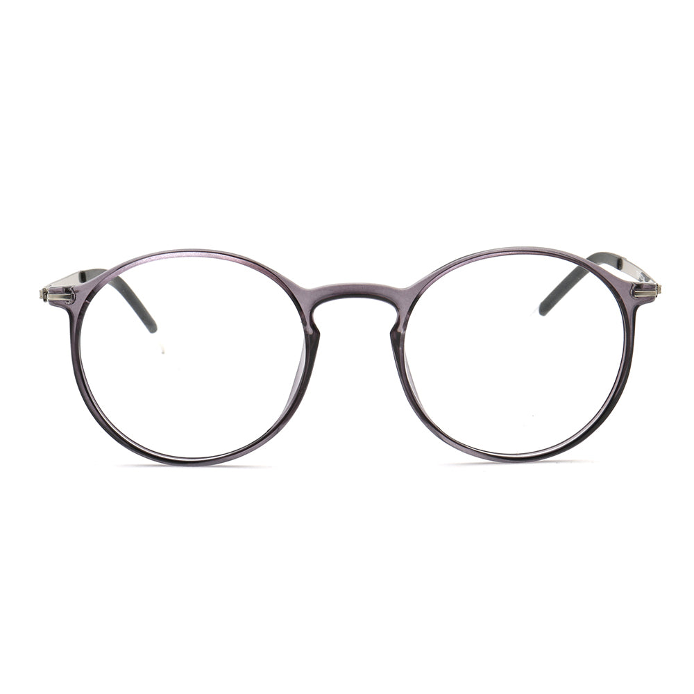 Round full rim grey TR eyeglasses