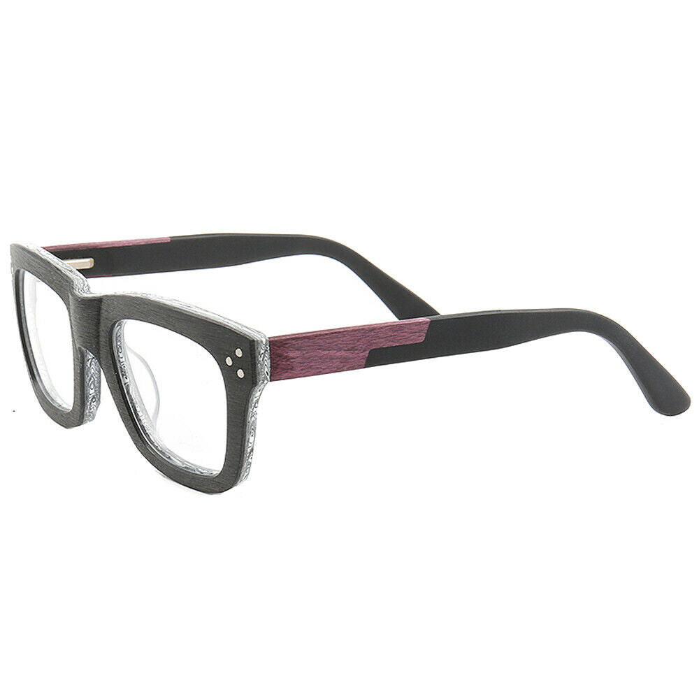 Phoenix | Wood & Acetate Composite Eyeglass Frames | Square Full Rim Unisex Glasses