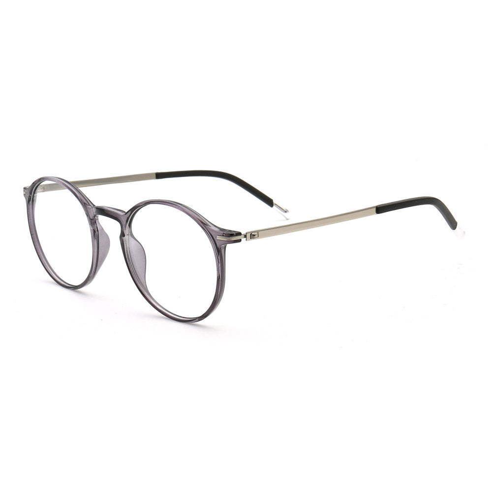 Round full rim grey TR eyeglasses