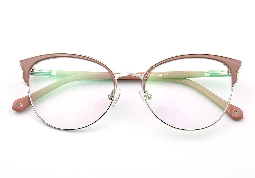 Pink stainless steel eyeglass frames for women