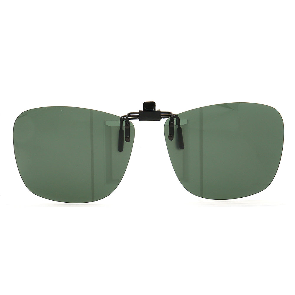 Dark green clip on sunglasses