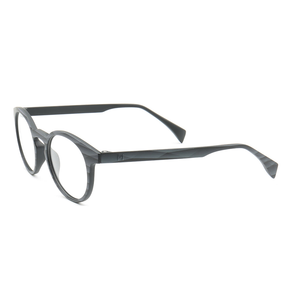 Temple of black round full rim eyeglasses