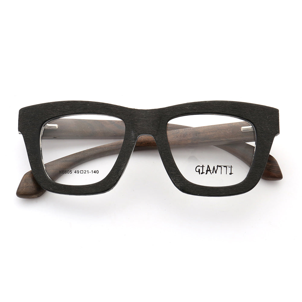 Full rim wooden eyeglass frames