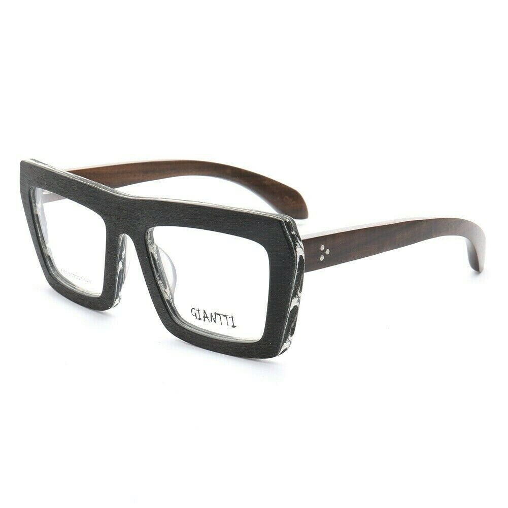 Black and white wooden square eyeglasses