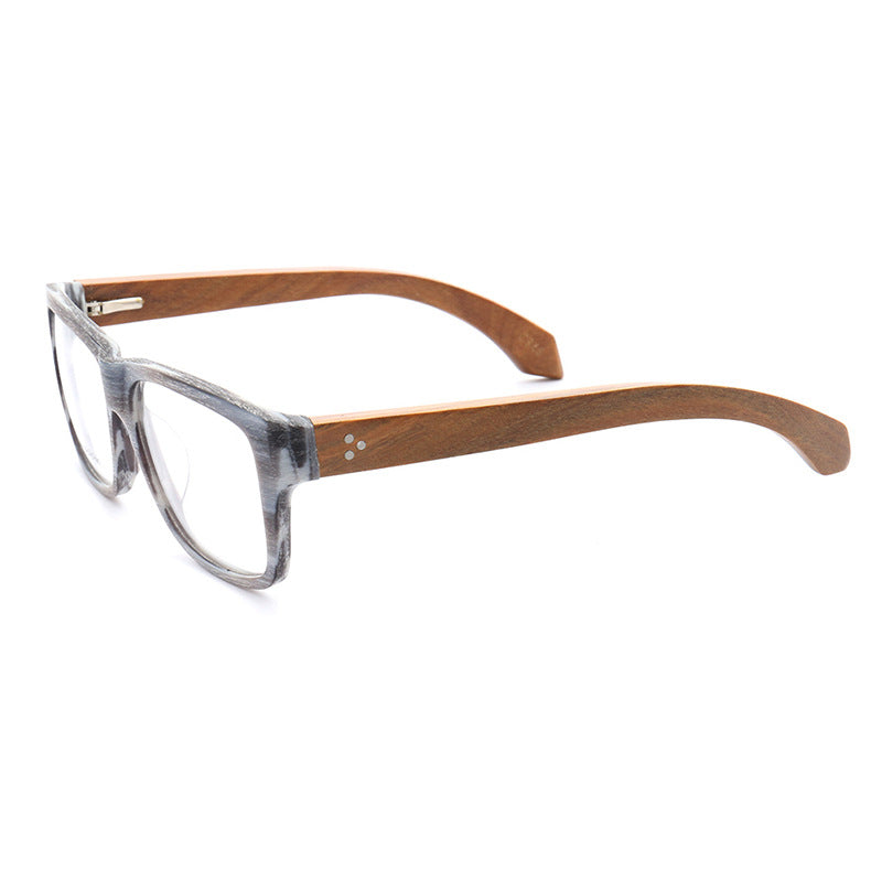 Side view of square full rim wooden glasses frames