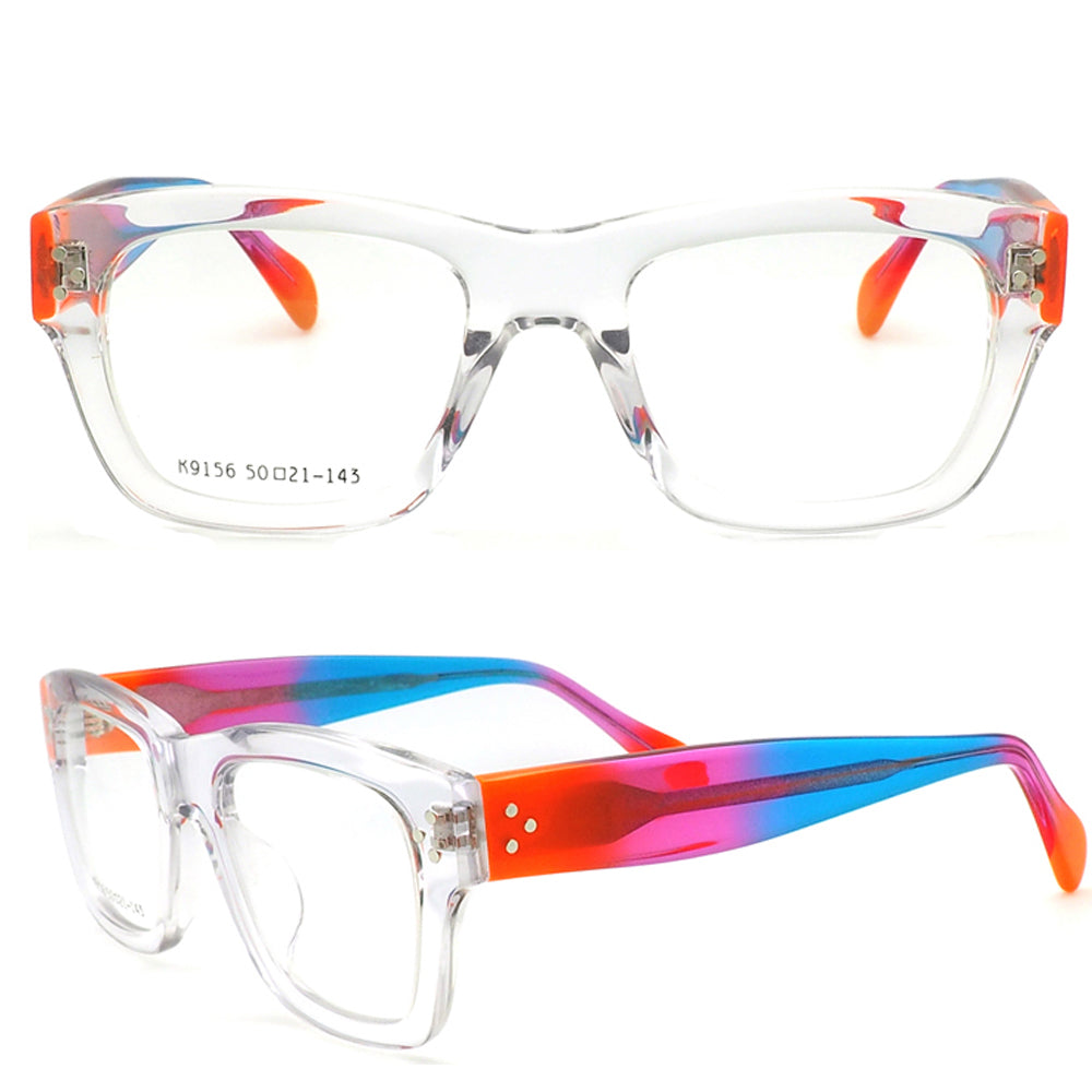 Clear oversize square gradient eyeglass frames