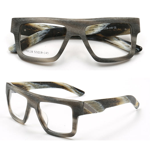 Sand | Fashionable Square Full Rim Acetate Glasses | Lightweight Frames w/ Modern Patterned Design