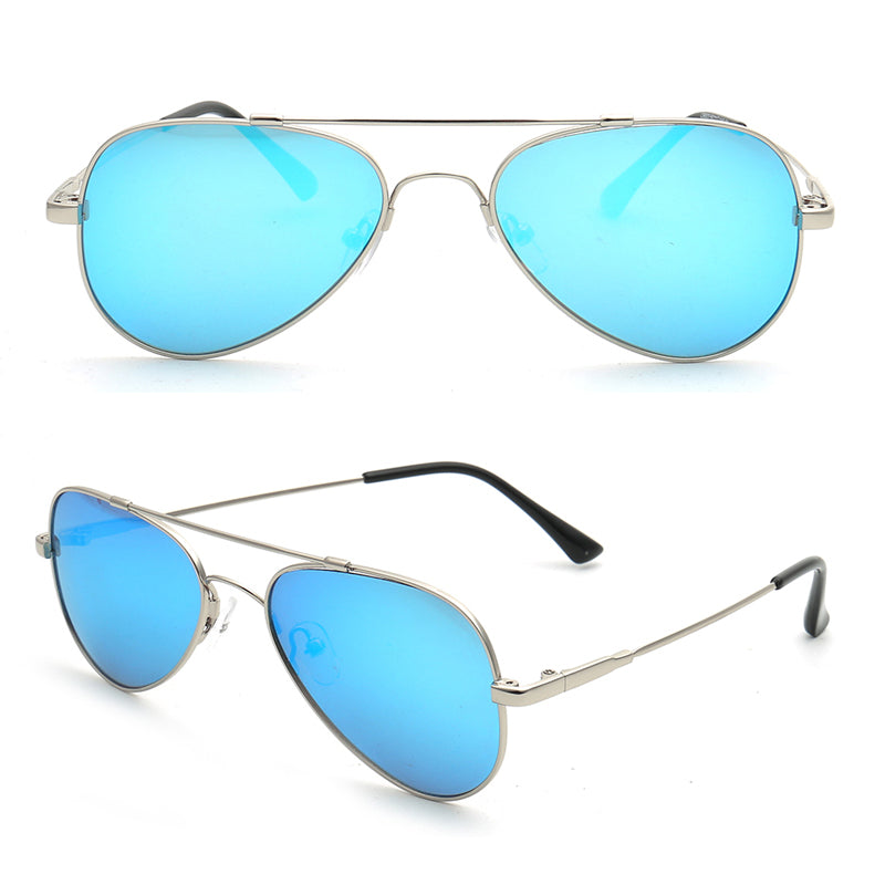 Flexible Blue Polarized Pilot Sunglasses