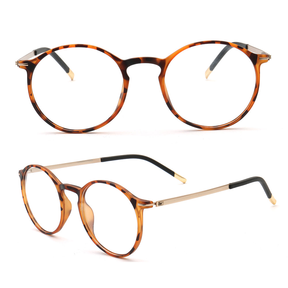 A pair of lightweight tortoise shell TR eyeglasses