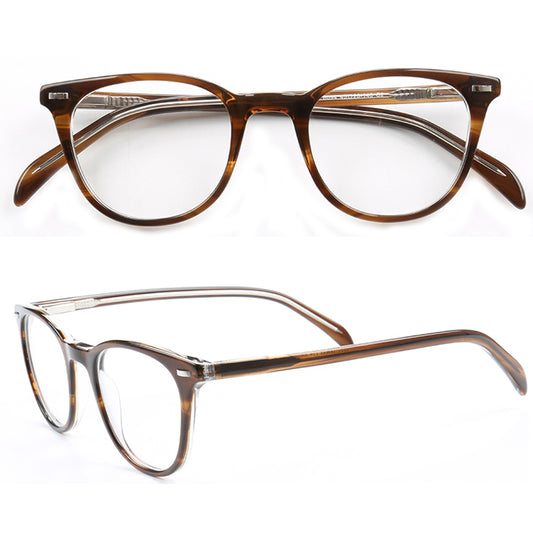 Brown glossy full rim acetate eyeglasses