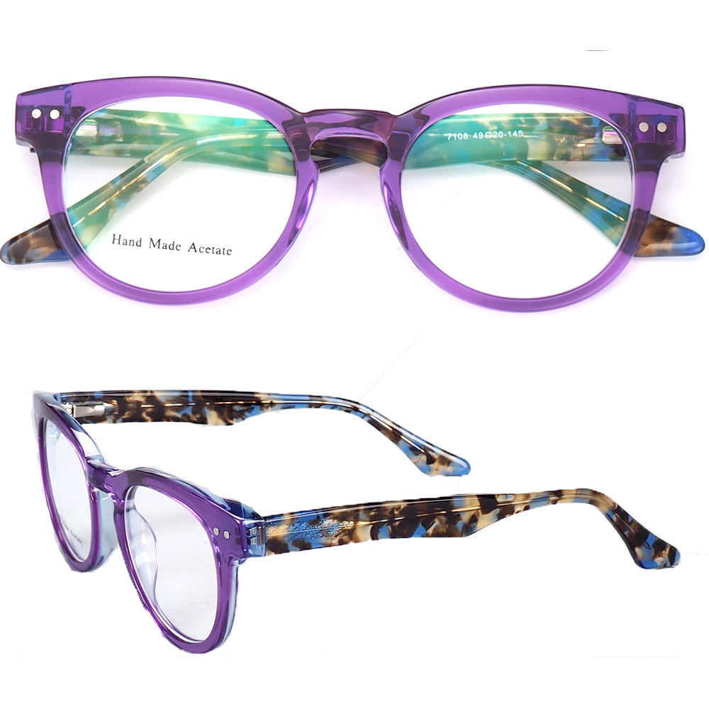 Purple tortoise shell acetate eyglasses