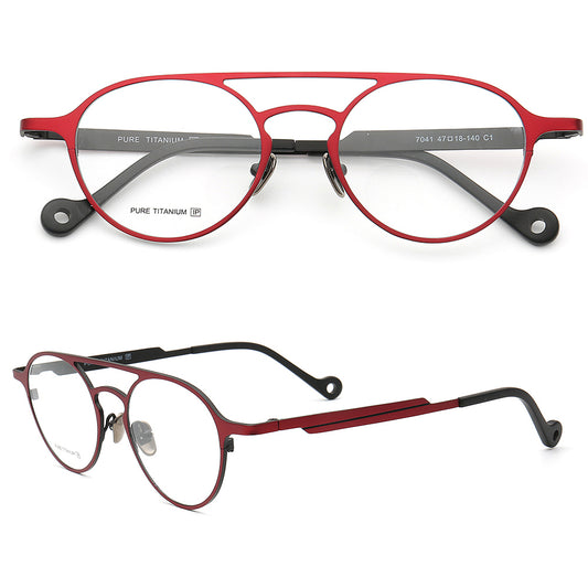 Jacques | Thin Light Round Titanium Eyeglasses |  Double Bridge Womens Modern Eyewear Frames Online