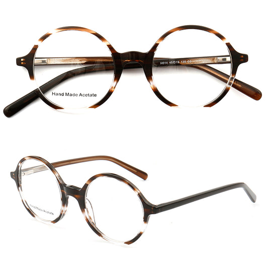 Midnight | Patterned Acetate Eyeglasses For Men & Women | Retro Round Full Rim Glasses Frames