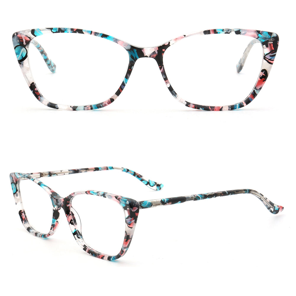 Blue tortoise shell cat eye glasses for women