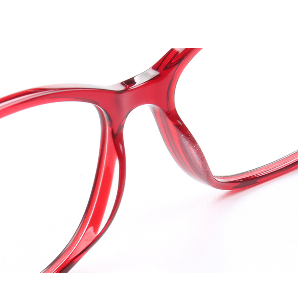 Red acetate glasses nose pads