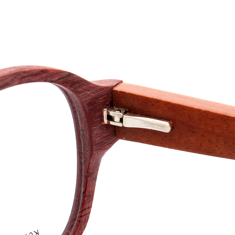 Inner hinge of wooden round full rim eyeglass frames