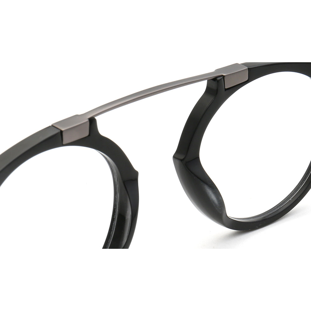 Flat top bridge for acetate eyeglass frames