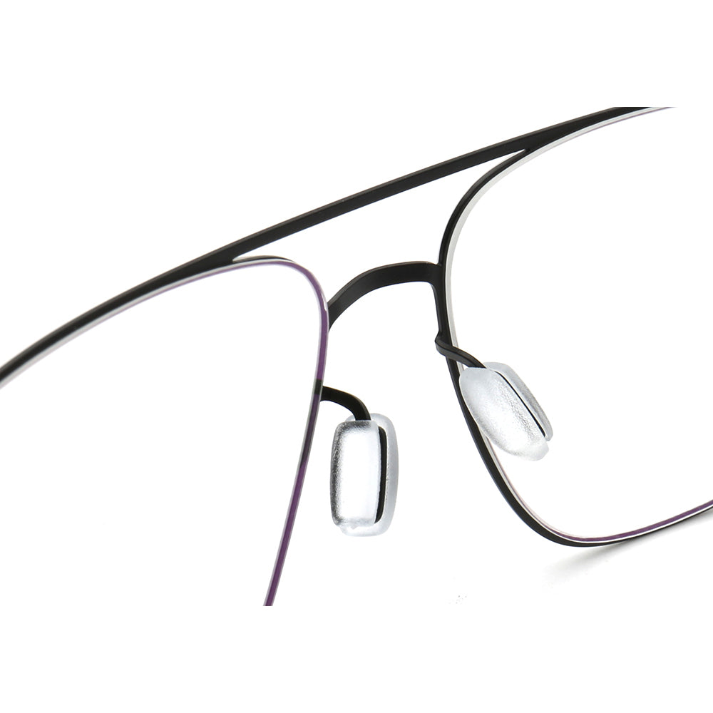 Nose pads of metal flat top eyeglass frames