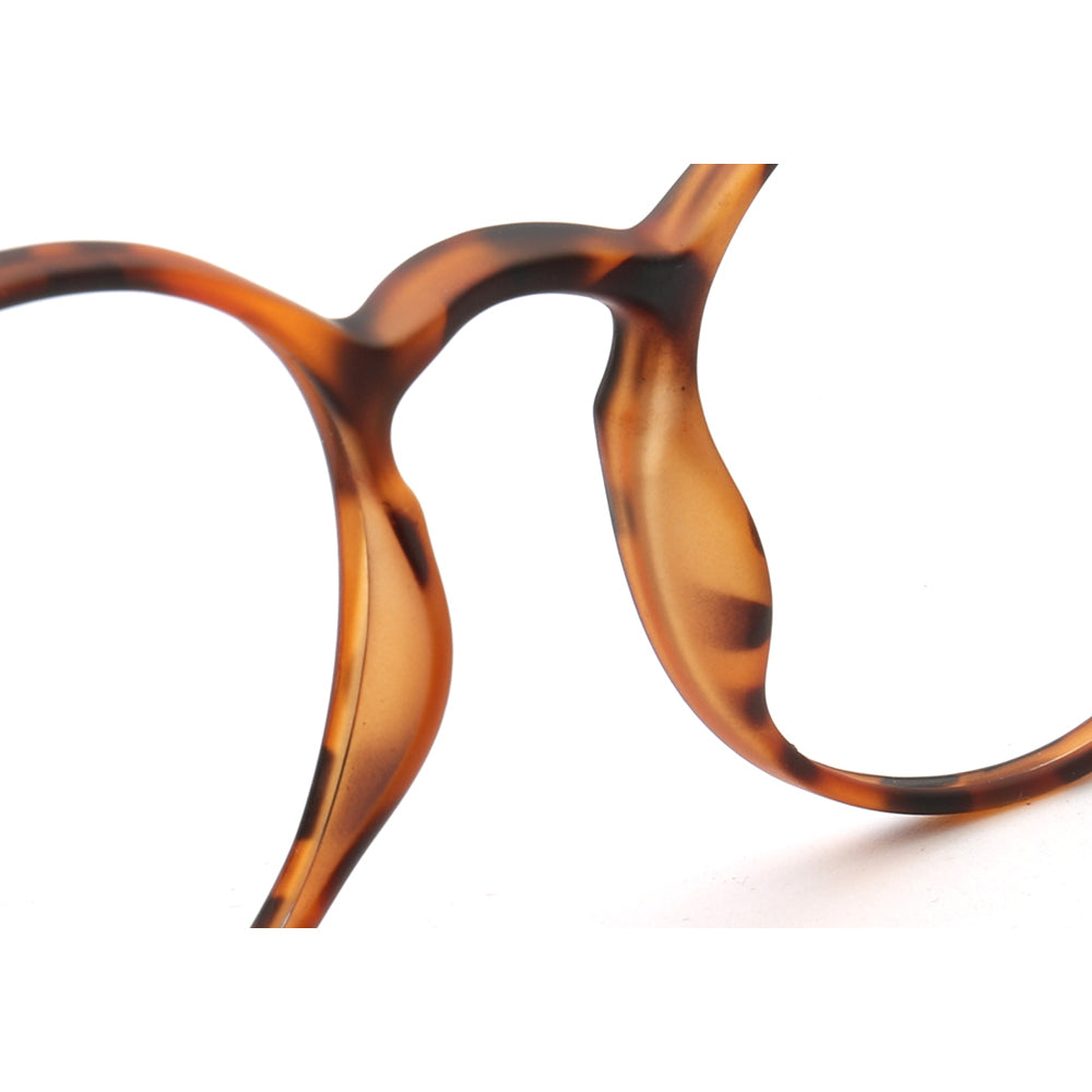 Bridge of round tortoise shell TR eyeglasses