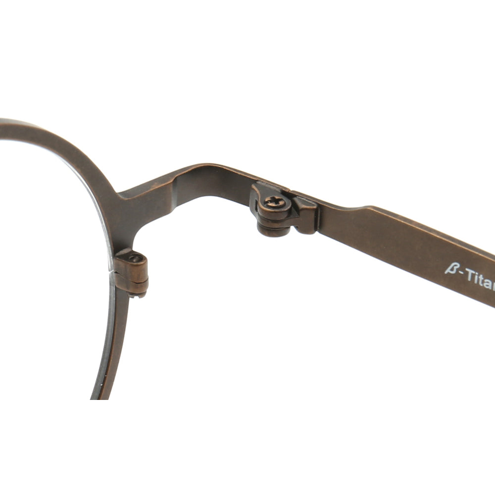 Inner hinge of bronze titanium eyeglasses