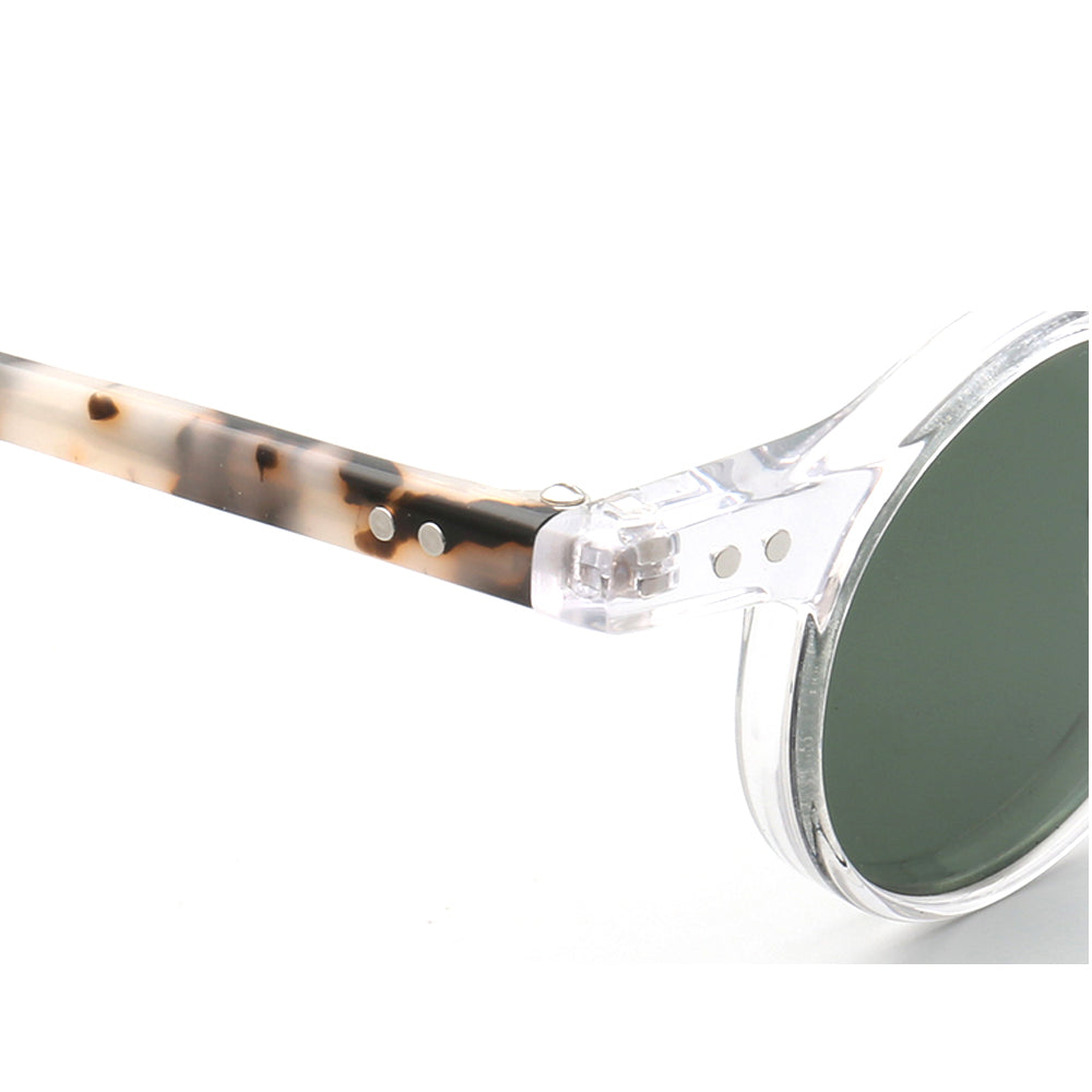 Temple of clear tortoise polarized sunglasses